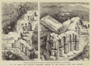 Ancienne cathédrale Saint-Paul, les vestiges récemment découverts de la salle capitulaire et des cloîtres - Henry William Brewer